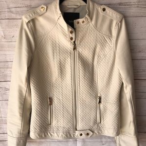 Cream Mossimo Leather Jacket